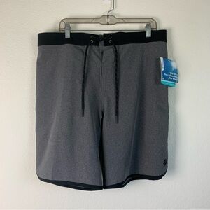 Coolibar Mens gray black falcon board shorts UPF 50+